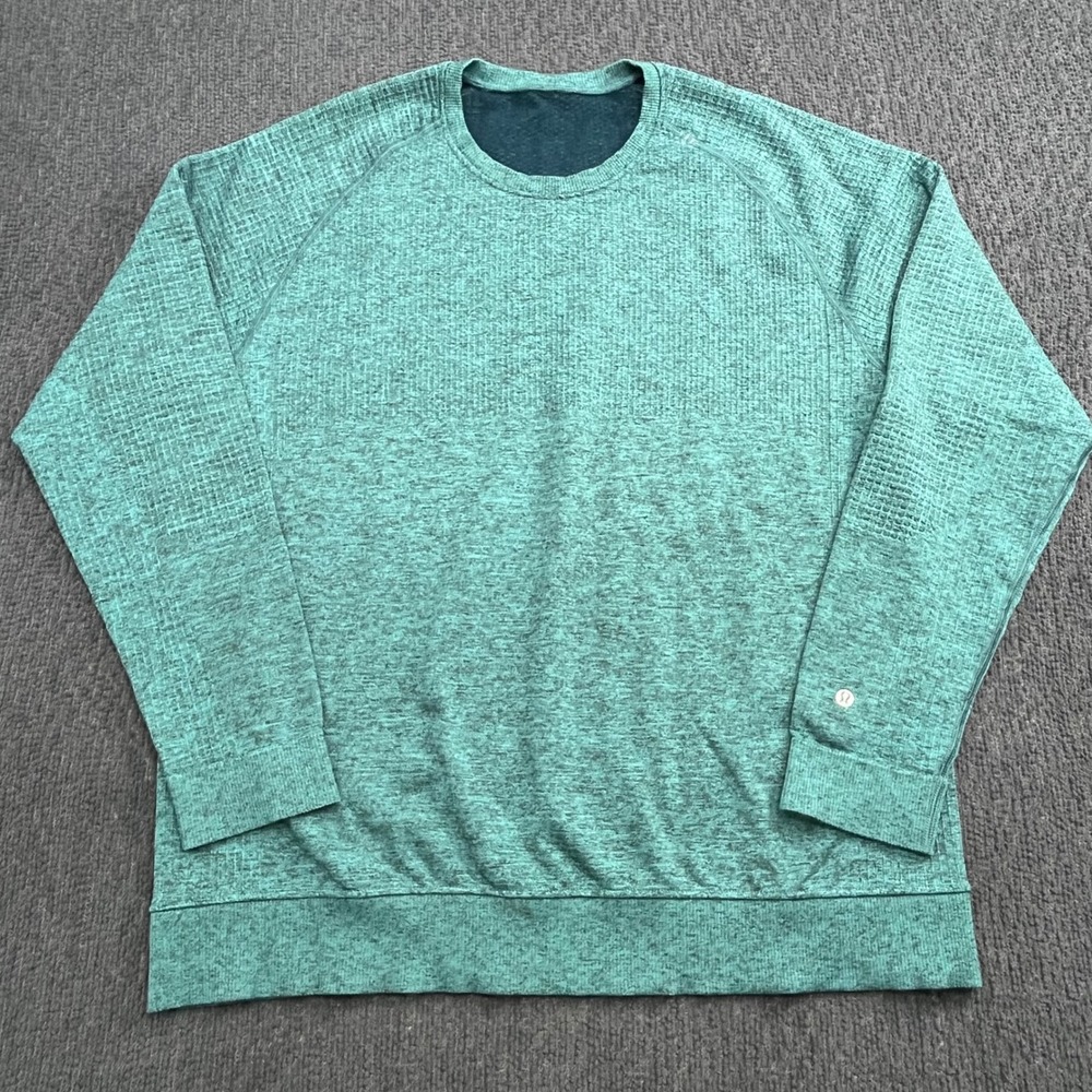 Lululemon Engineered Warmth Long‎ Sleeve Crewneck Teal Heather XXL Merino Wool